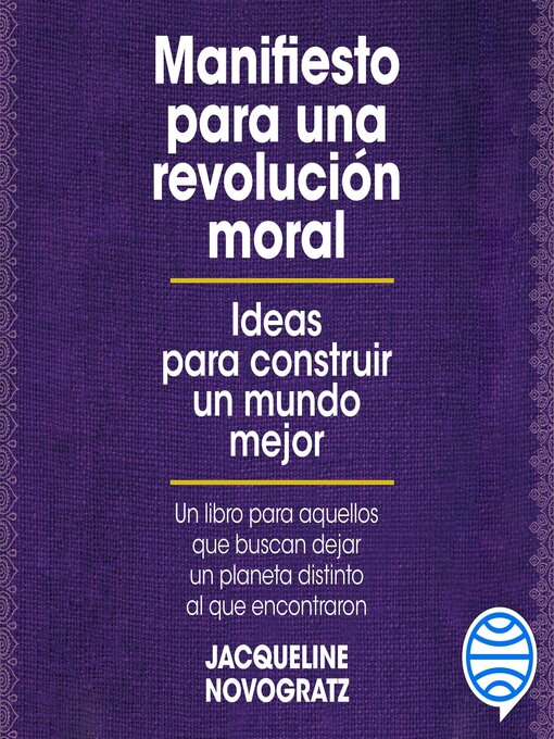 Title details for Manifiesto para una revolución moral by Jacqueline Novogratz - Available